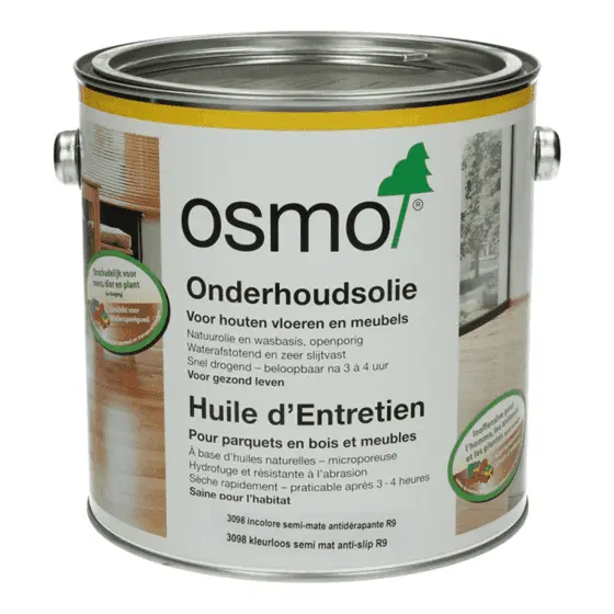 Soort vloer - OSMO-Ond.h.olie-3098-Kl.-semimat-Antislip-R9-2,5-L-98257-1