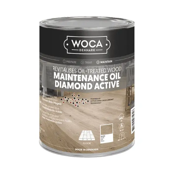 Geoliede vloer - WOCA-Diamond-Active-Onderhoudsolie-Wit-1L-97082-1